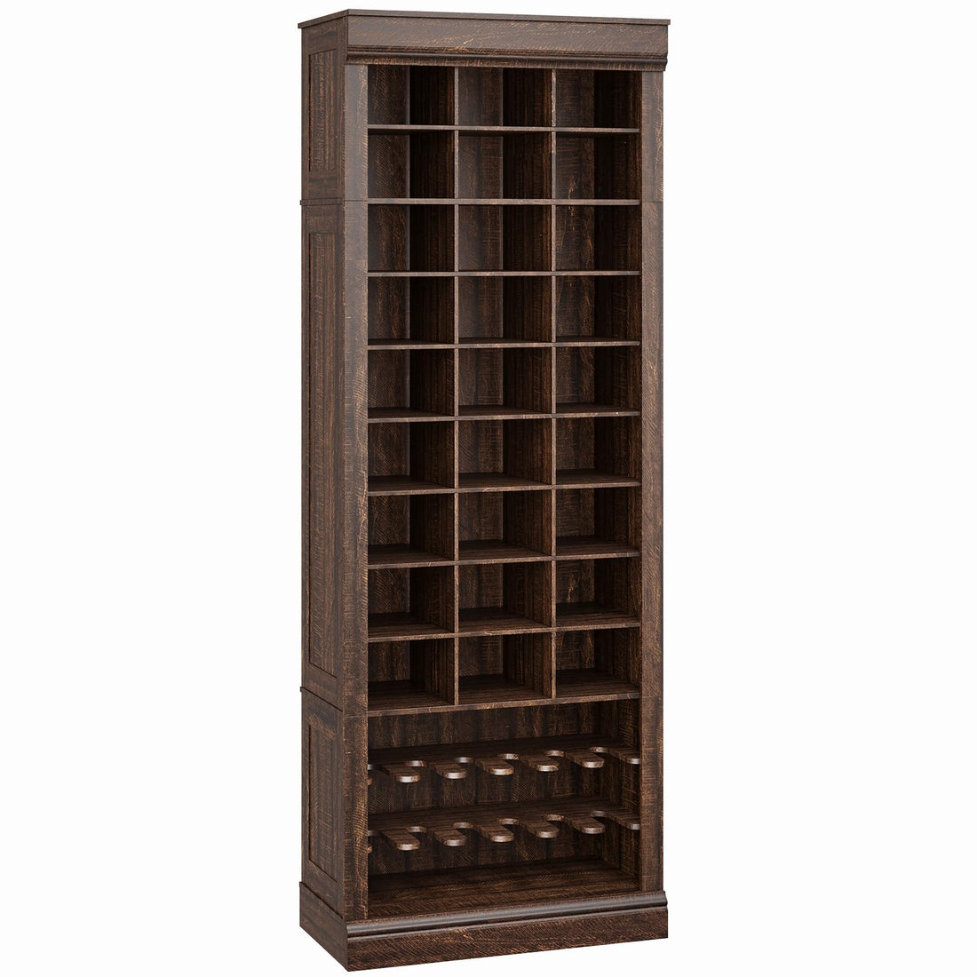 Meuble à chaussures Garvee à 10 niveaux et 30 compartiments, avec un espace haut pour les bottes, en MDF, anti-basculement, idéal pour l'entrée et le salon, blanc.