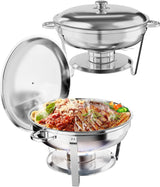 Garvee ensemble de 2 chauffe-plats professionnels 5 L GN en acier inoxydable, bain-marie empilable, buffet et événements - Argenté