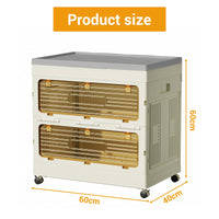 Boîte de rangement pliable Garvee 135 L avec couvercle et roulettes, idéale pour la chambre et le bureau. Robuste, empilable et facile à déplacer. Couleur : grise.