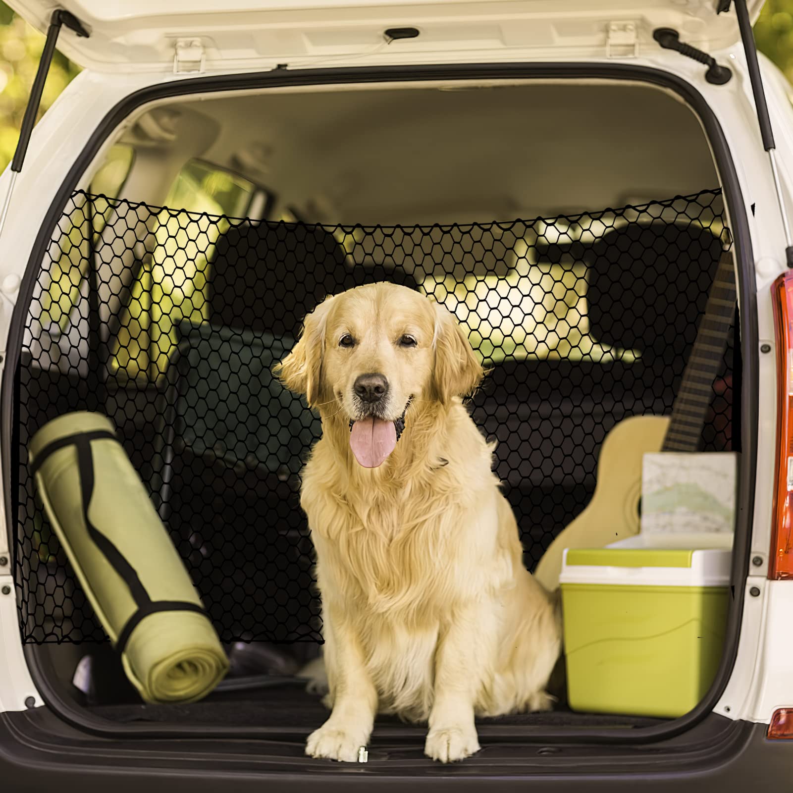 Grille de protection pour coffre Garvee, filet de sécurité pour chien, 130 x 90 cm, universel, noir