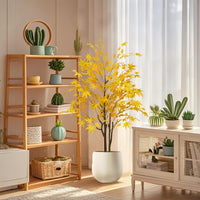 Érable artificiel Garvee de 1,5 m, feuilles d'automne réalistes, pot en plastique souple effet soie, décoration polyvalente pour salon et fêtes