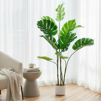 Monstera artificielle Garvee, 1,2 m, résistante aux UV, pot en ciment stable, matériau PEVA, aucun assemblage requis, décoration intérieure pour salon ou bureau, verte