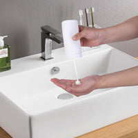 Garvee Lot de 2 distributeurs de liquide en silicone rechargeables blancs pour la cuisine et la salle de bain, compatibles avec le liquide vaisselle et le shampoing.