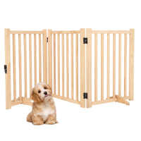 Barrière pour chien en bois Garvee, autoportante, sans peinture, pliable, 3 panneaux, 61 cm de haut, antidérapante, pour portes et escaliers