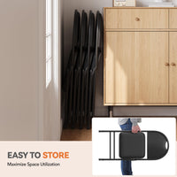 Ensemble de 2 chaises pliantes Garvee, en métal, pieds antidérapants, assise en PU, empilables, pour une utilisation intérieure et extérieure, idéales pour les fêtes et la salle à manger. Coloris : gris foncé, beige et rouge foncé.
