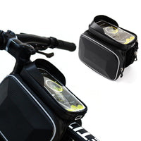 Sacoche de cadre Garvee pour vélo, étanche, réfléchissante, résistante aux déchirures, avec support pour téléphone tactile, idéale pour le VTT et le cyclisme en extérieur, jusqu'à 16,4 cm de diamètre, noire.