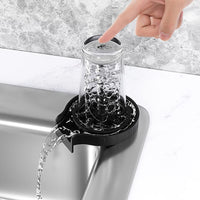 Rince-verres Garvee pour éviers de cuisine, nettoyeur de tasses automatique avec tuyau de 80 cm, matériau ABS, pour verres à vin, chopes à bière, tasses à café