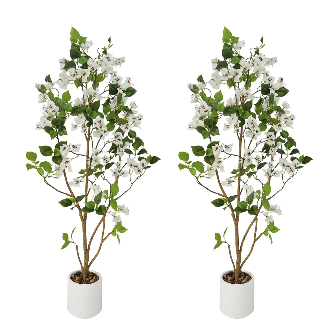 Arbres artificiels Garvee, lot de 2, faux arbres d'intérieur, faciles d'entretien, durables, en plastique, pour la maison et le bureau, vert réaliste