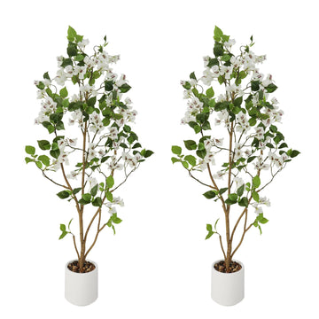 Arbres artificiels Garvee, lot de 2, faux arbres d'intérieur, faciles d'entretien, durables, en plastique, pour la maison et le bureau, vert réaliste