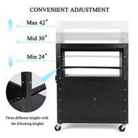 Chariot audiovisuel mobile Garvee avec verrouillage, support pour ordinateur portable réglable en hauteur, acier, roues avec freins, bureau et présentation, noir, 61-107 cm (24-42 pouces)