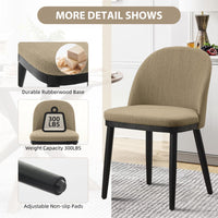 Ensemble de 2 chaises rembourrées Garvee, style moderne, dossier haut, pieds en bois, pour salle à manger et cuisine, 48 cm (18,89 pouces), multicolores