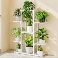 Étagère à plantes Garvee à 5 niveaux en métal, étanche, pieds réglables, gain de place, pour salon, balcon, jardin, noire