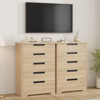 Commode Garvee à 5 tiroirs en bois avec poignées intégrées, idéale pour la chambre et le salon. Design moderne, robuste et polyvalente. Couleur : blanc.