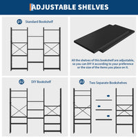 Garvee étagère industrielle à 4 niveaux avec structure métallique, 11 étagères ouvertes, robuste, noir, idéale pour le salon et le bureau