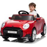 Garvee Voiture électrique enfant MINI 12 V 4,5 Ah rouge, télécommande parentale, ceinture, musique et éclairage, pour jardin et parc - Rouge