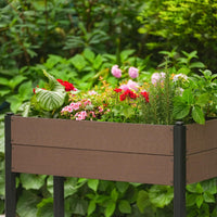 Jardinière surélevée Garvee en PEHD avec étagère, résistante aux intempéries, stable, structure en aluminium pour balcon et jardin, sans produits chimiques, 100 x 50 x 30 cm, grise