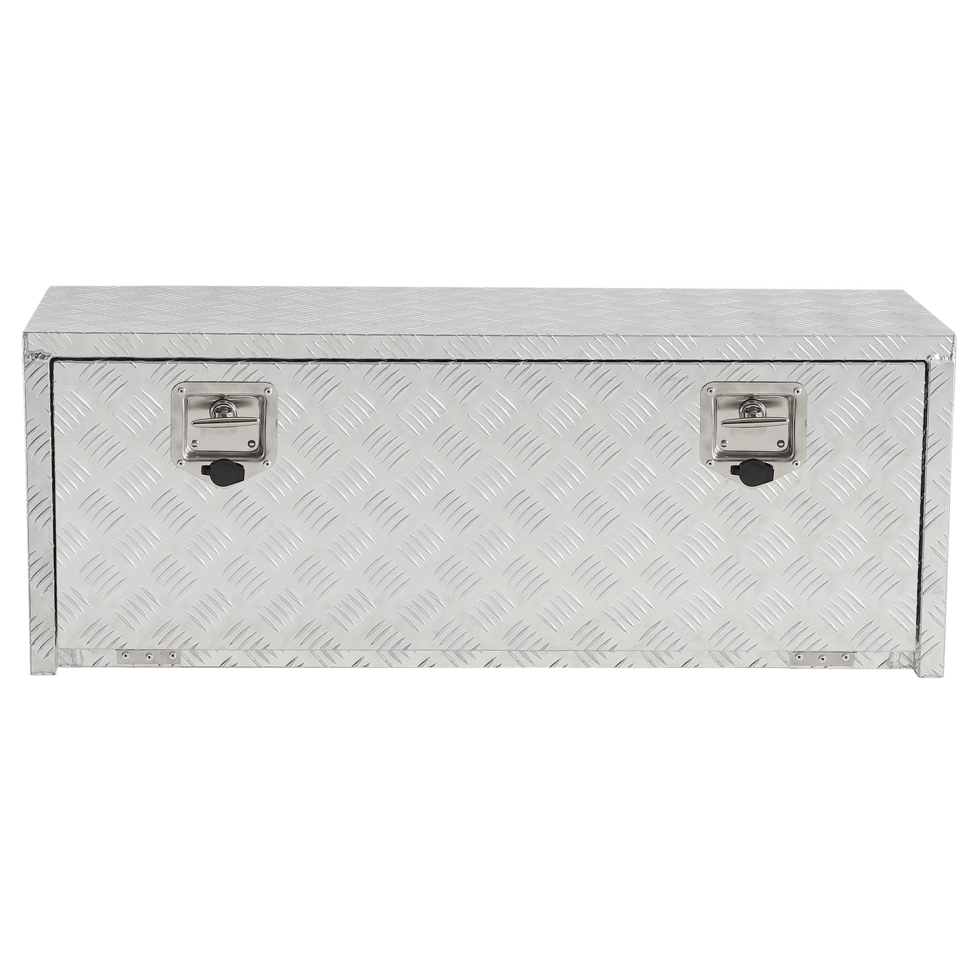 Coffre à outils Garvee 24 pouces en aluminium, rangement sous châssis, résistant aux intempéries, verrouillable, pour camionnettes et remorques, gain de place, avec poche en filet