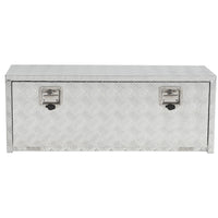 Coffre à outils Garvee 24 pouces en aluminium, rangement sous châssis, résistant aux intempéries, verrouillable, pour camionnettes et remorques, gain de place, avec poche en filet