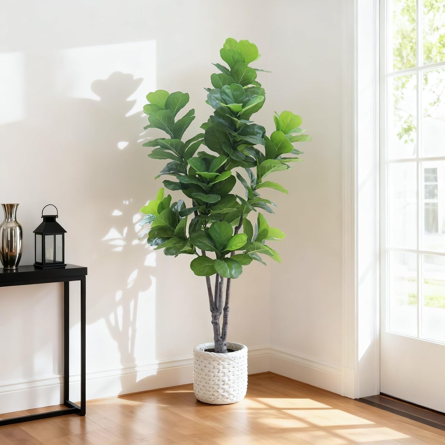 Arbres artificiels Garvee de 2,13 m (7 pi) pour intérieur, réalistes, faciles d'entretien, durables et polyvalents, verts.