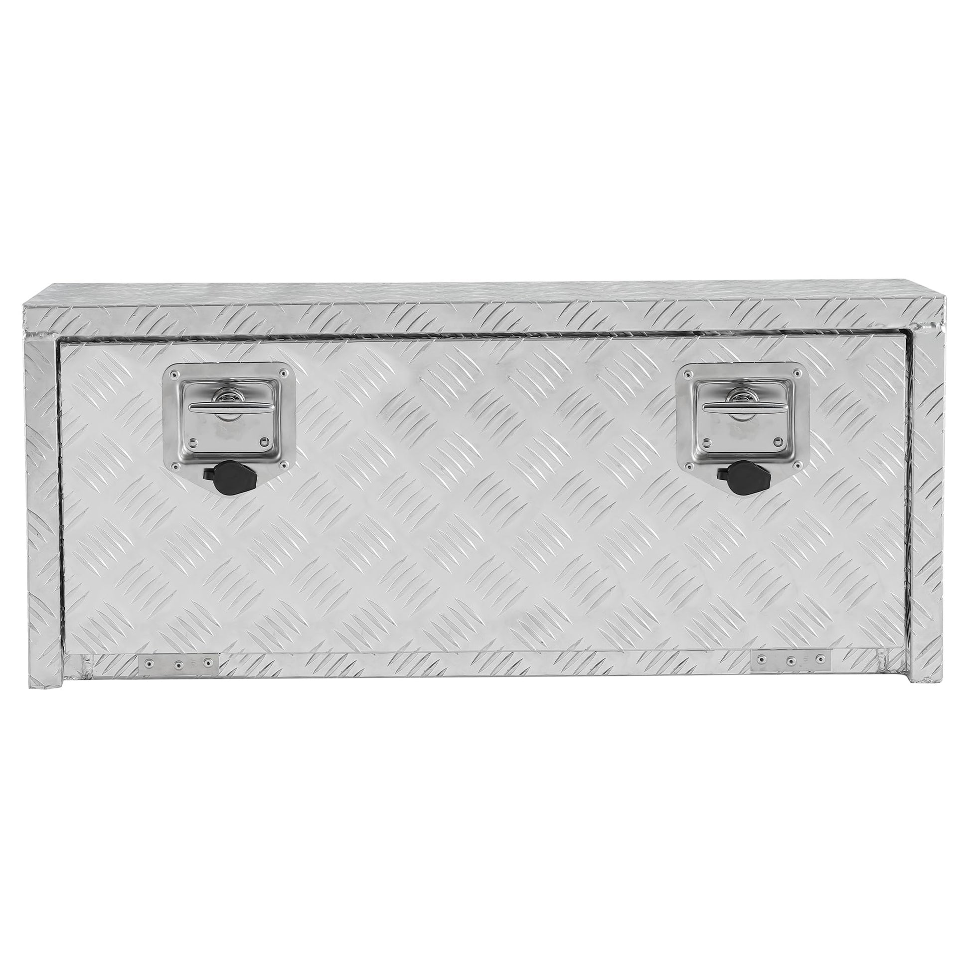 Garvee Coffre sous châssis en aluminium robuste 91 cm, rangement étanche argent pour pick-up, camping-car et remorque, idéal benne et utilitaire