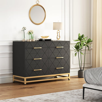 Garvee commode à 6 tiroirs, vert, style moderne avec pieds en métal, pour la chambre ou salon, 100 × 48 × 73 cm