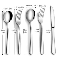 Garvee Set Posate Acciaio Inox 30 pièces pour 6 personnes, ensemble de couverts en acier inoxydable, design élégant, robuste, cuisine et table, argent