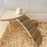 Plateforme d'escalade en bois Garvee pour hamsters, support et étagère en bois, jouet d'escalade Golden Bear à plusieurs niveaux, bois naturel marron