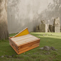 Ruche Langstroth Garvee à 10 cadres en bois de cèdre - Maison à abeilles 100 % cire d'abeille - Hausse moyenne pour l'apiculture - 41 x 50 x 17 cm - Matériel professionnel