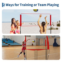 Filet de volley-ball portable Garvee, 2,4 x 3,3 m, hauteur réglable de 1,98 à 2,44 m, cadre en acier, filet Oxford, entraînement intérieur/extérieur