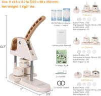 Machine à boutons Garvee – Machine à boutons 25/32/58 mm en plastique ABS pour enfants, projets de loisirs créatifs et cadeaux DIY