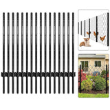Garvee Poteaux De Clôture Métalliques 213 cm, 15 pièces, Acier Résistant Avec Revêtement Poudre Vert Naturel Pour Jardin Et Ferme - Noir