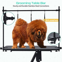 Garvee Table de toilettage hydraulique pour chiens, hauteur réglable, pour le bain, la coupe et le stylisme, 110 × 61 cm, panneau MDF, stable et antidérapante