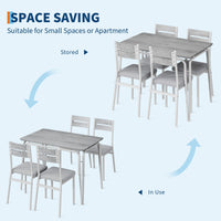 Ensemble de salle à manger Garvee pour 4 personnes, table carrée avec 4 chaises rembourrées, MDF et métal, gain de place et stable, pour les petites pièces et les cuisines.