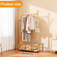 Portant à vêtements à roulettes Garvee avec structure en métal, roulettes pivotantes à 360°, grand panier pour chambre et boutique, 175 cm (68,9 pouces), noir