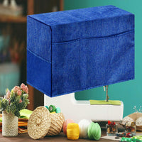Housse de machine à coudre Garvee avec poches de rangement, pliable, anti-poussière, en tissu Oxford, bleue, pour atelier de couture