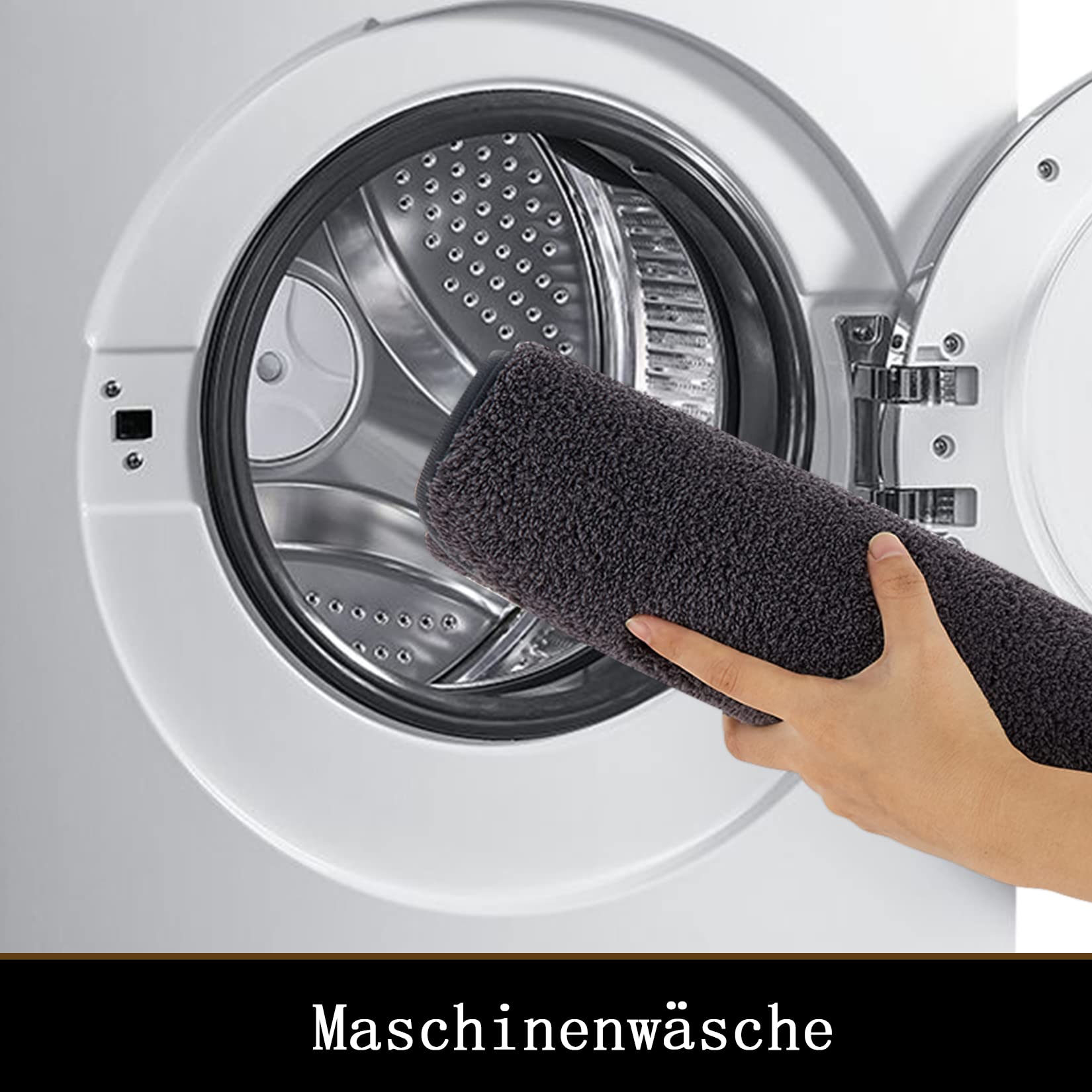Tapis de bain GARVEE en microfibre de qualité hôtelière, antidérapant, gris foncé, 40 x 60 cm