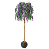 Garvee arbre vigne artificiel violet 183 cm, fleurs en soie, pot en ciment stable, bureau et mariage - Violet