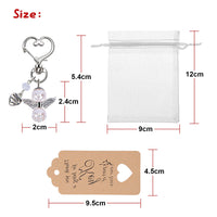 Ensemble de 20 porte-clés anges gardiens Garvee avec perles, faits main, cadeau idéal pour un mariage, un baptême, Noël ou un anniversaire, multicolore