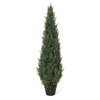 Garvee Arbre artificiel cèdre topiaire 152 cm, faux cyprès en pot, plante persistante décorative pour intérieur, porche, terrasse et jardin, lot de 1