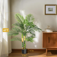 Palmier artificiel doré Garvee 120 cm, plante tropicale réaliste, feuilles ajustables, matériaux PVC et PE, base stable, décoration intérieure et extérieure