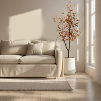 Eucalyptus artificiel Garvee de 120 cm avec pot en plastique pour décoration intérieure et extérieure, entretien facile, feuilles en soie, feuillage d'automne réaliste