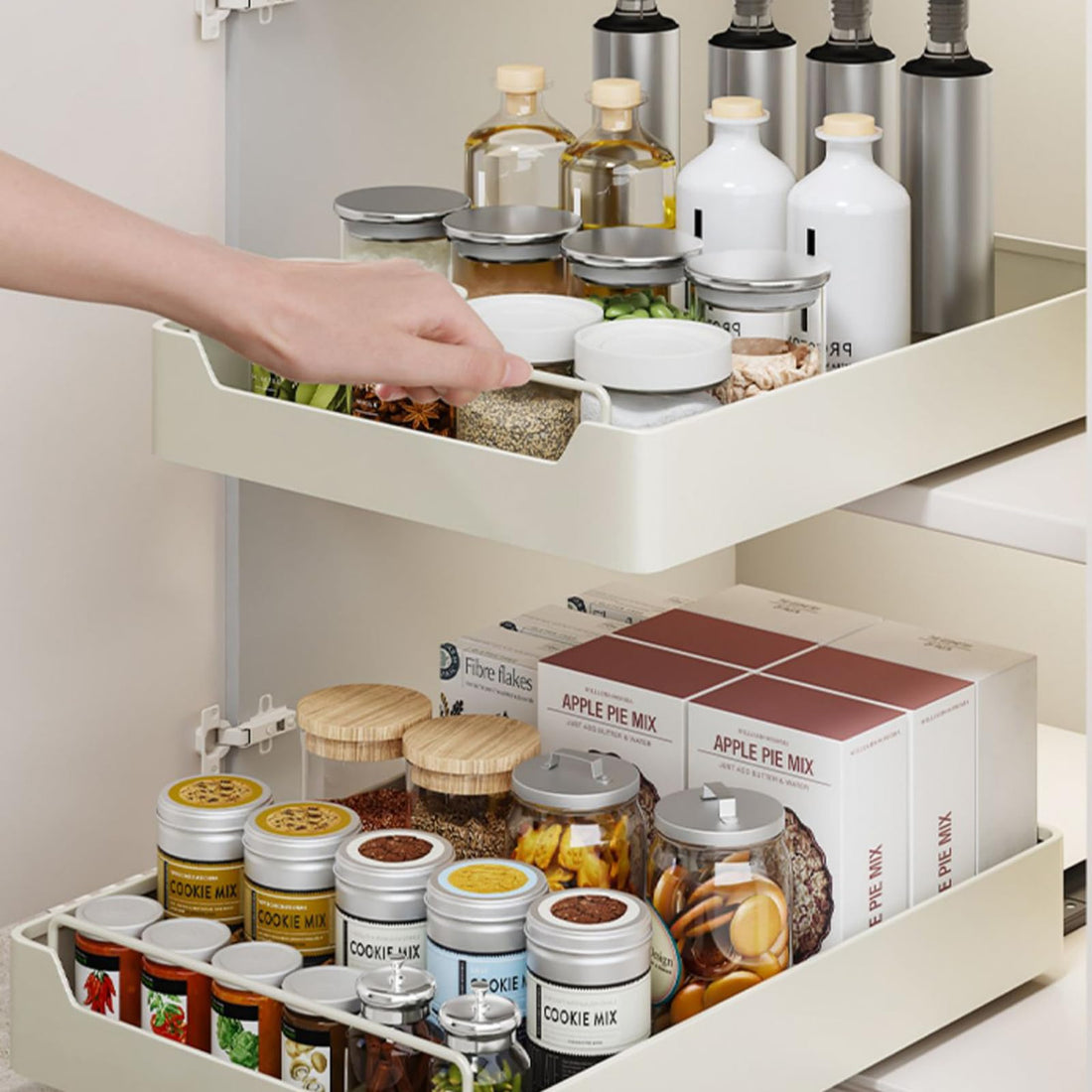 Garvee organisateur de placard extensible avec nano, feuille, silencieux, ultra, résistant, adhésif en nylon pour cuisine et salle de bain, 35 cm de grand