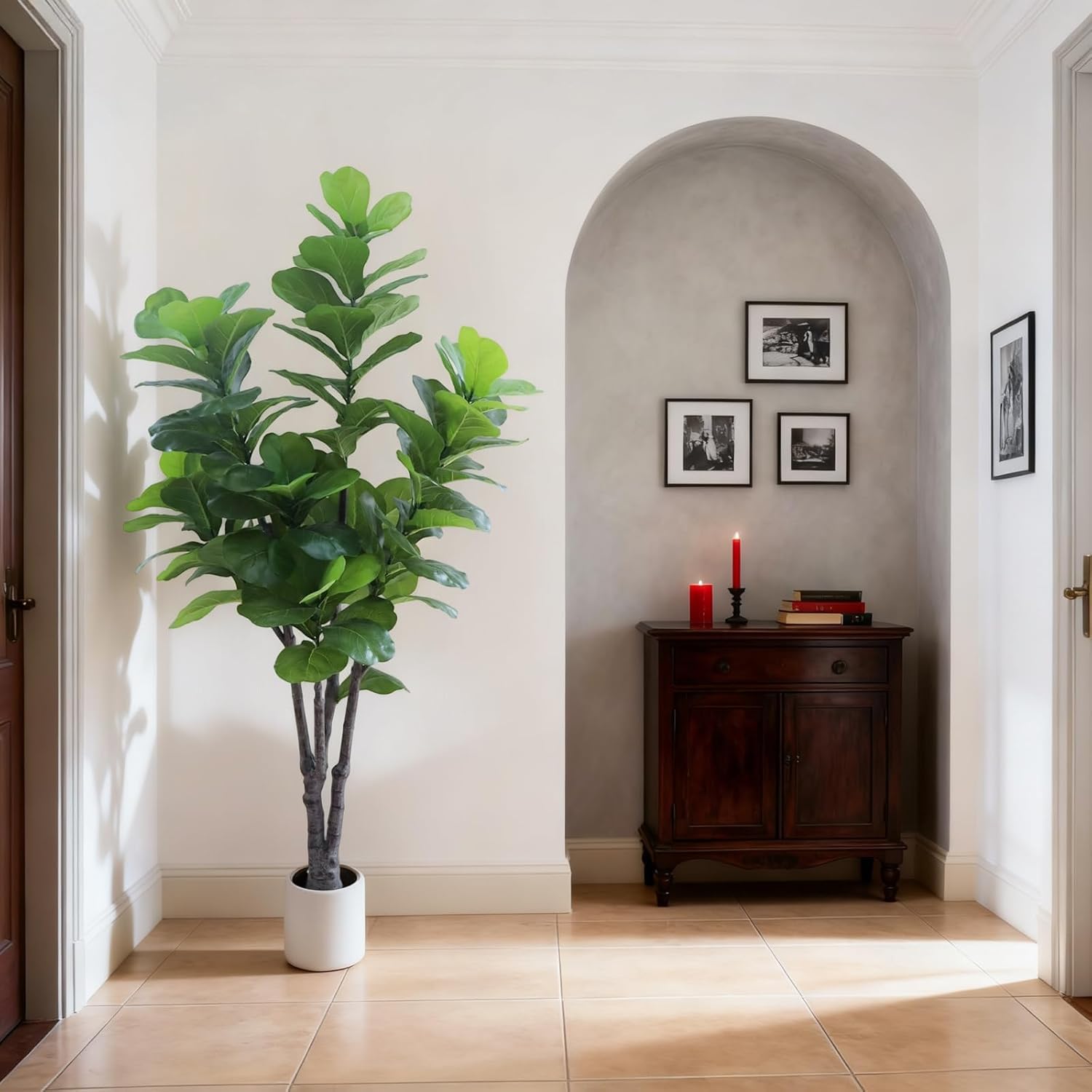 Arbre artificiel Garvee de 1,8 m (6 pi) pour intérieur, réaliste, sans entretien et durable, vert, pour la maison et le bureau.