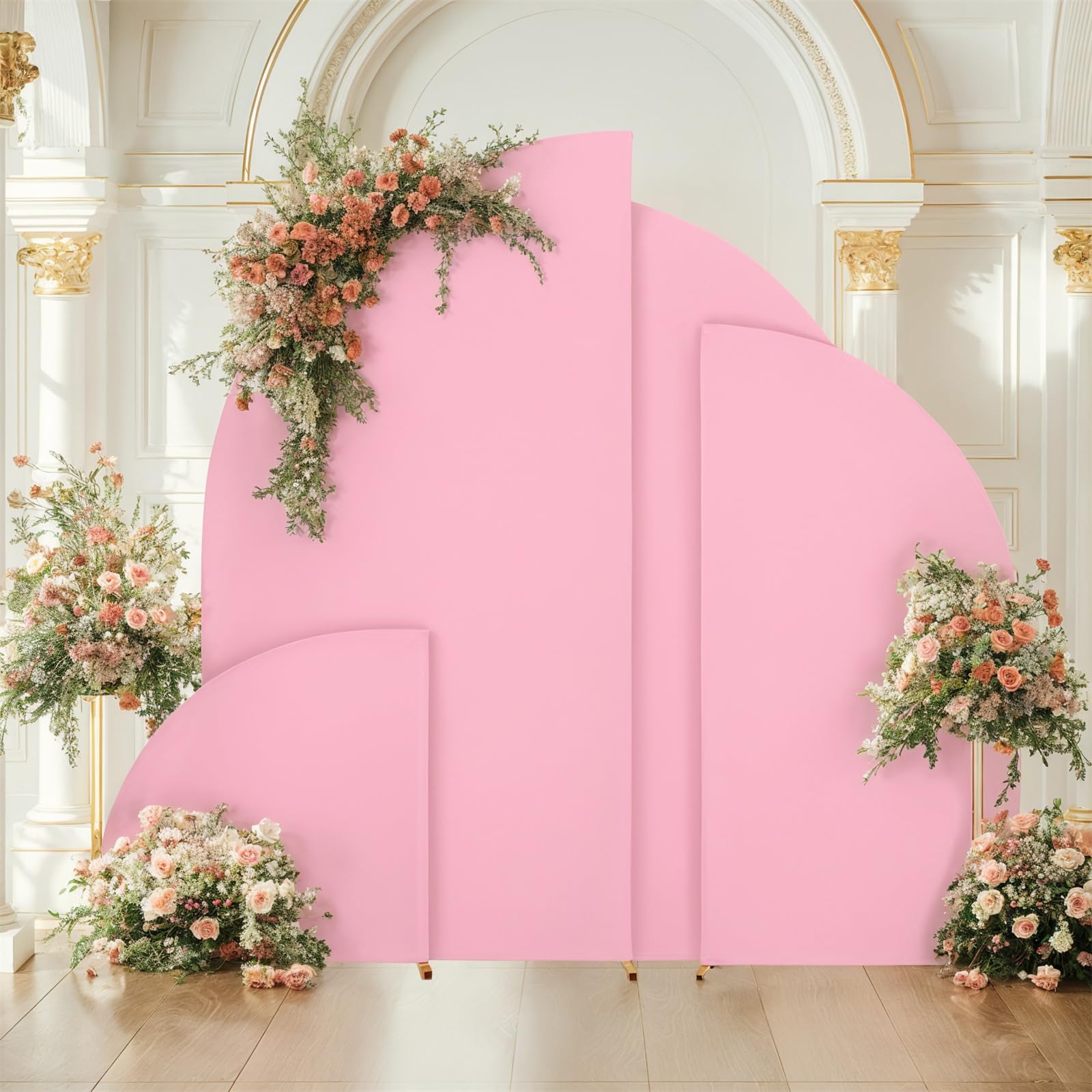 Arche de mariage Garvee - Housse extensible en spandex de 1,5 m (5 pi) en forme de croissant, élastique et réutilisable, blanche, idéale pour la décoration de mariages, d'anniversaires et de fêtes.