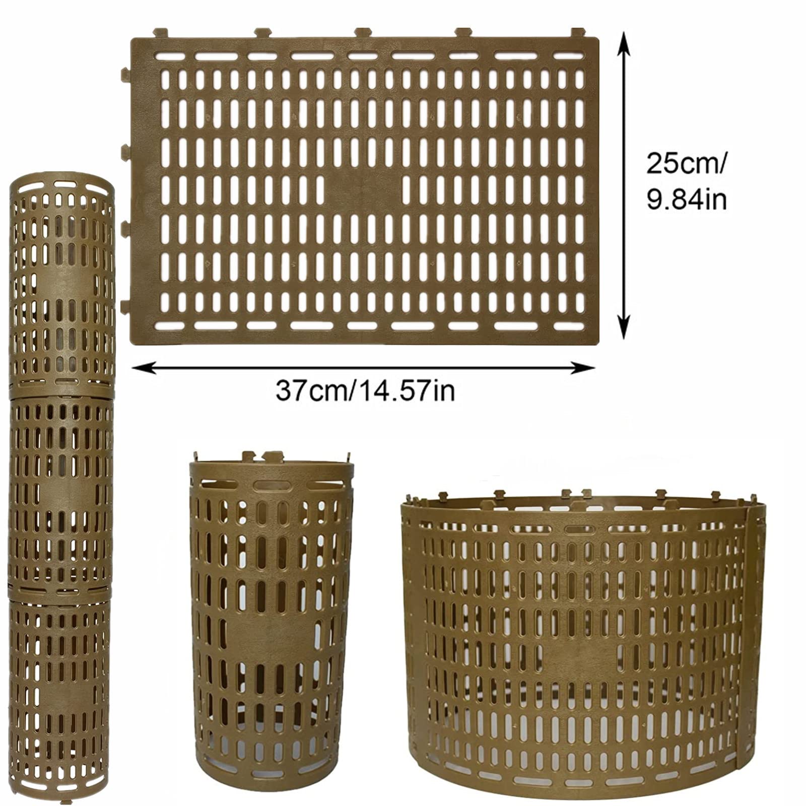 Garvee Protège-tronc ajustable 38 × 25 cm en PVC, maille de protection pour plantes et jeunes arbres, lot de 10, marron