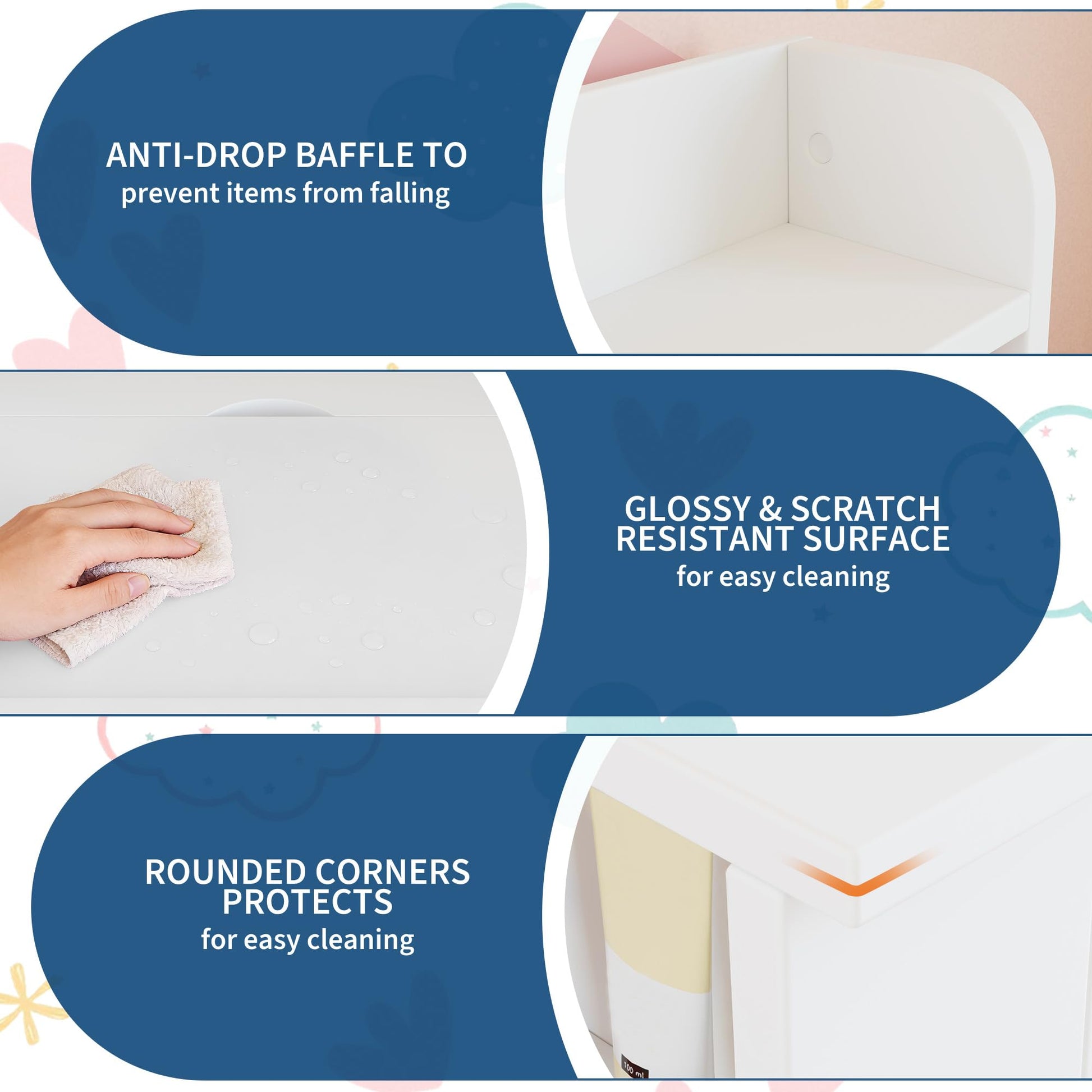 Garvee Bureau enfant ergonomique avec chaise, plateau inclinable et meuble de rangement, blanc, idéal pour étude, devoirs et activités créatives