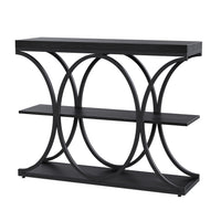 Console industrielle Garvee 39", 3 niveaux, avec base en métal et étagères en bois, pour entrée et salon, étroite, robuste et polyvalente