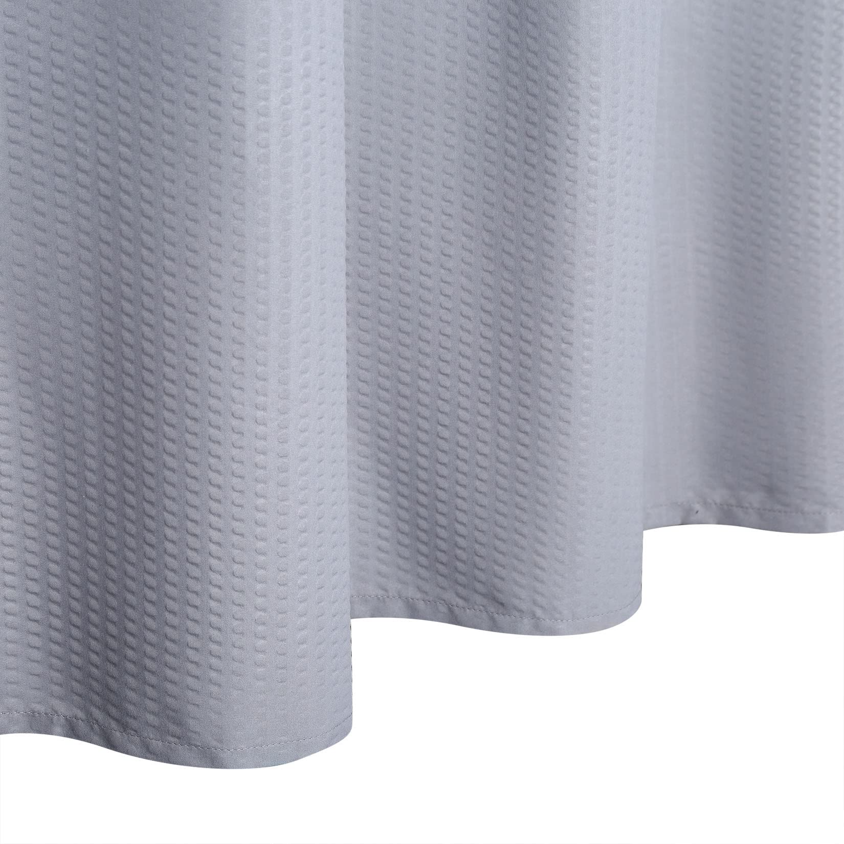 Rideau de douche Garvee gris à motif en relief, polyester, ourlet lesté, 12 boutonnières, convient aux salles de bains