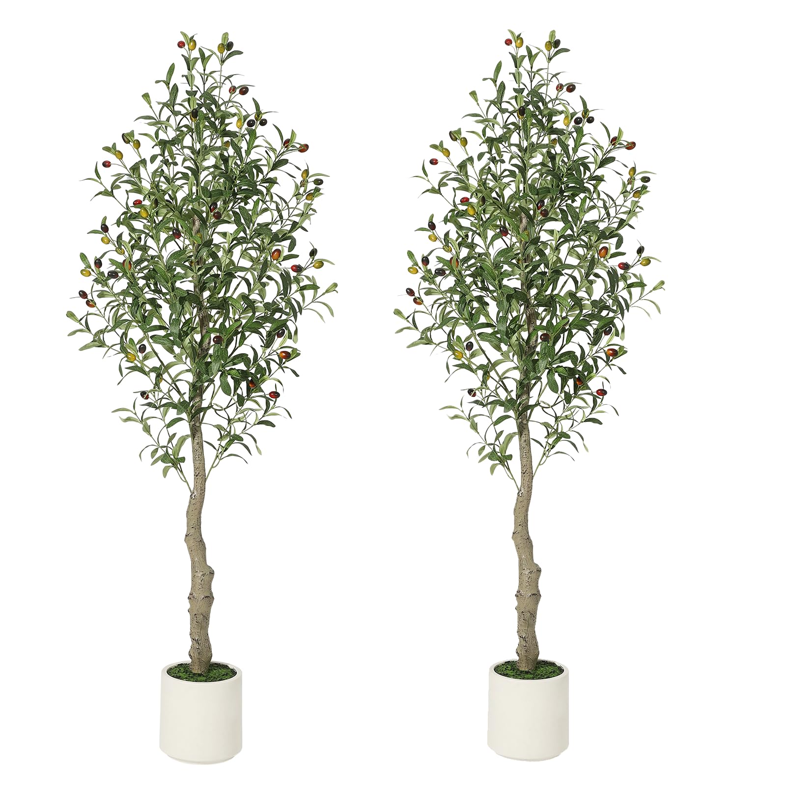 Garvee Olivier Artificiel 150 cm avec Pot Lesté en Ciment, Branches Ajustables, Décoration Intérieure pour Maison et Bureau