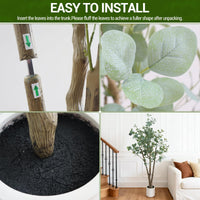 Arbre artificiel d'intérieur Garvee de 1,8 m, réaliste, facile à nettoyer, polyvalent, pour la décoration de bureaux et de fêtes, vert